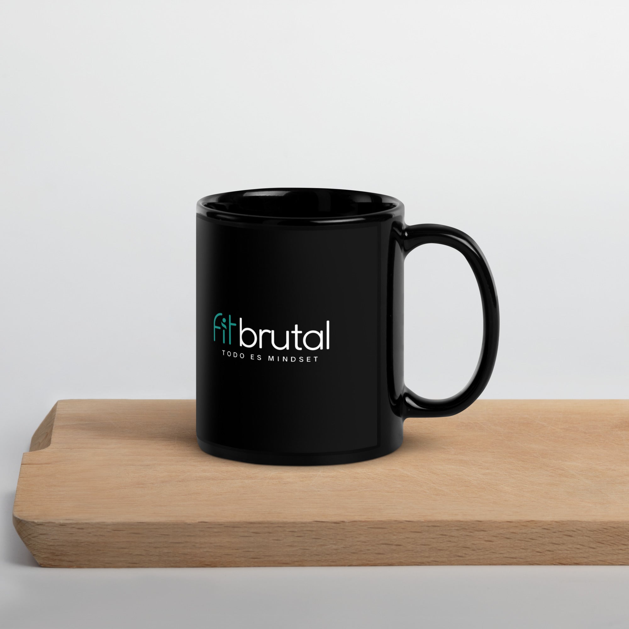 Taza negra brillante